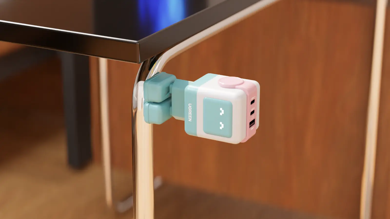 Magnetic Feet Ugreen Robot Charger Berikan-Pengalaman-Baru-Saat-Ngecharge-Ugreen-Robot-GaN-Charger-Hadir-dalam-Tiga-Warna-dengan-berbagai-Emoji-Magnetic-Feet