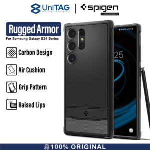 Case Samsung Galaxy S24 Ultra Plus Spigen Rugged Armor Carbon Casing