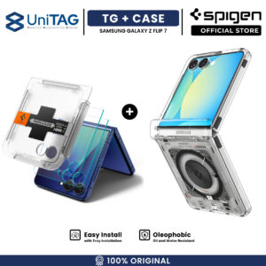 [Pro Bundle] Spigen for Samsung Galaxy Z Flip 7 Tempered Glass Spigen Glas tR EZ Fit Pro HD 9H Clear + Case Ultra Hybrid Pro Magfit Magsafe Casing